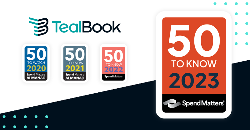 TealBook Selected in Spend Matters' 2023 '50 Providers to Know' List
